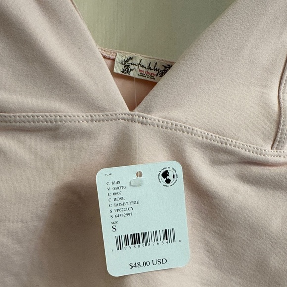 Free People Pink V-Neck Top - Picture 2 of 4